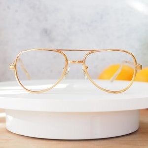 Vintage Aviator Brille 1970er Jahre Made In USA By Optik-Kreationen 10k RGP Frames Retro Disco