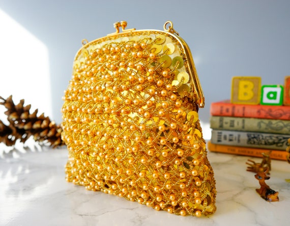 Vintage Faux Pearl and Bead Purse by Richere/ Bea… - image 8