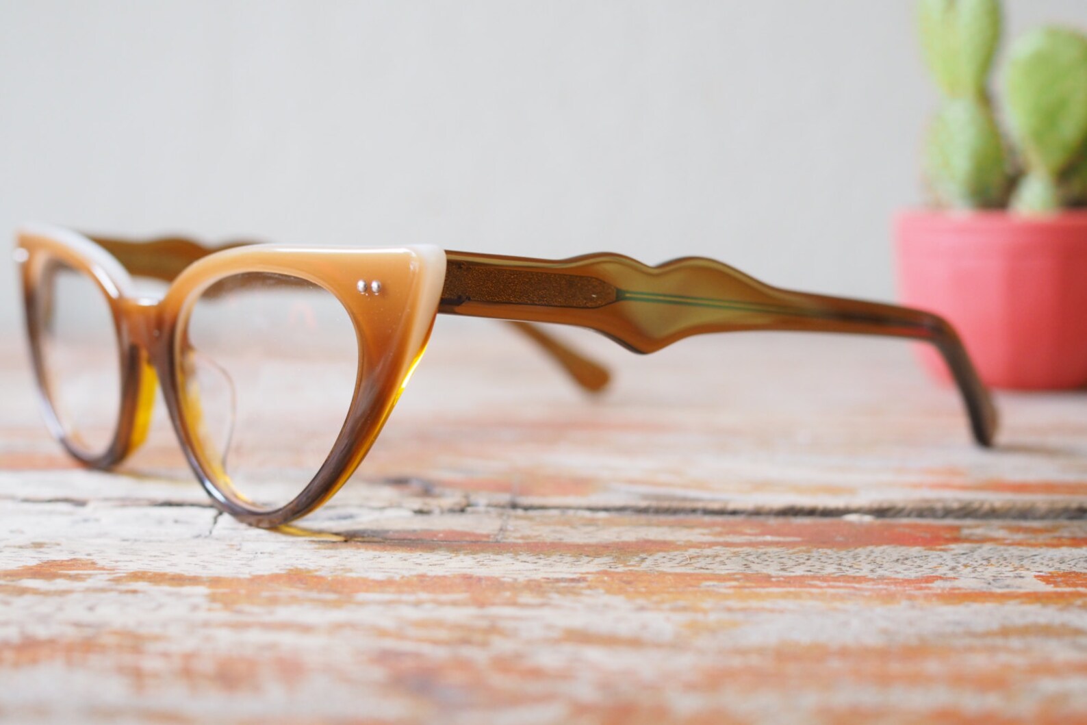 Vintage Style Eyeglasses Cat Eye by Lemon Eyeglass CO. Brown Etsy