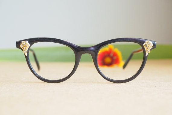 Vintage Eyeglasses Cat eye 1960's Cateye Made In … - image 2