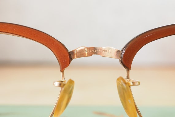 Vintage Eyeglass 1960s 12k gold filled cateye gla… - image 8