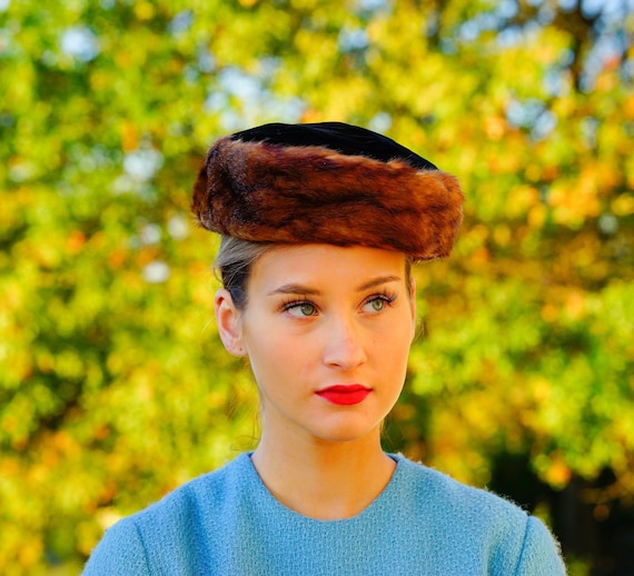 Vintage Fur Pillbox Hat Vintage Hat 