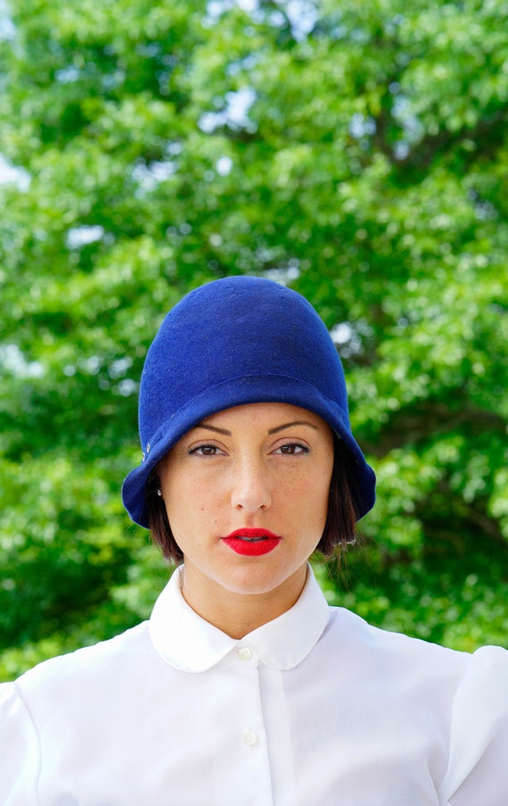 Vintage 1920s felt Cloche Hat, Vintage Cloche, 192