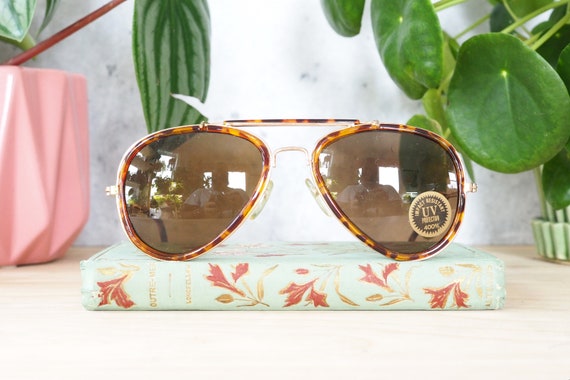 Vintage Sunglasses 1980s Multicolor Tone New Old … - image 4