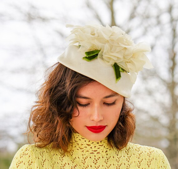 Vintage Floral Bucket Hat, Vintage Hat, 1950s-60s… - image 4