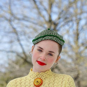 Vintage Straw Half Hat, 1950s-60s Hat, Wedding Hat, Tea Party Hat, Vintage Women Hat, Fascinator Mini Hat, MCM Retro Hat, Cottagecore Hat