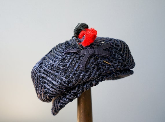 Vintage Straw Pillbox Hat, Vintage Hat, 1950-60s … - image 5