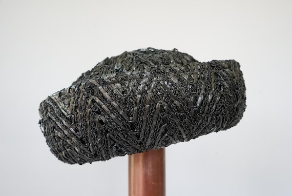 Vintage Straw Breton Hat, Women Bowler Hat, 1950s… - image 6