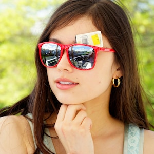 Vintage Sunglasses 1980&#39;s New old Stock/Vintage/80&#39;s Red Tone Mirror Lens Made In Taiwan