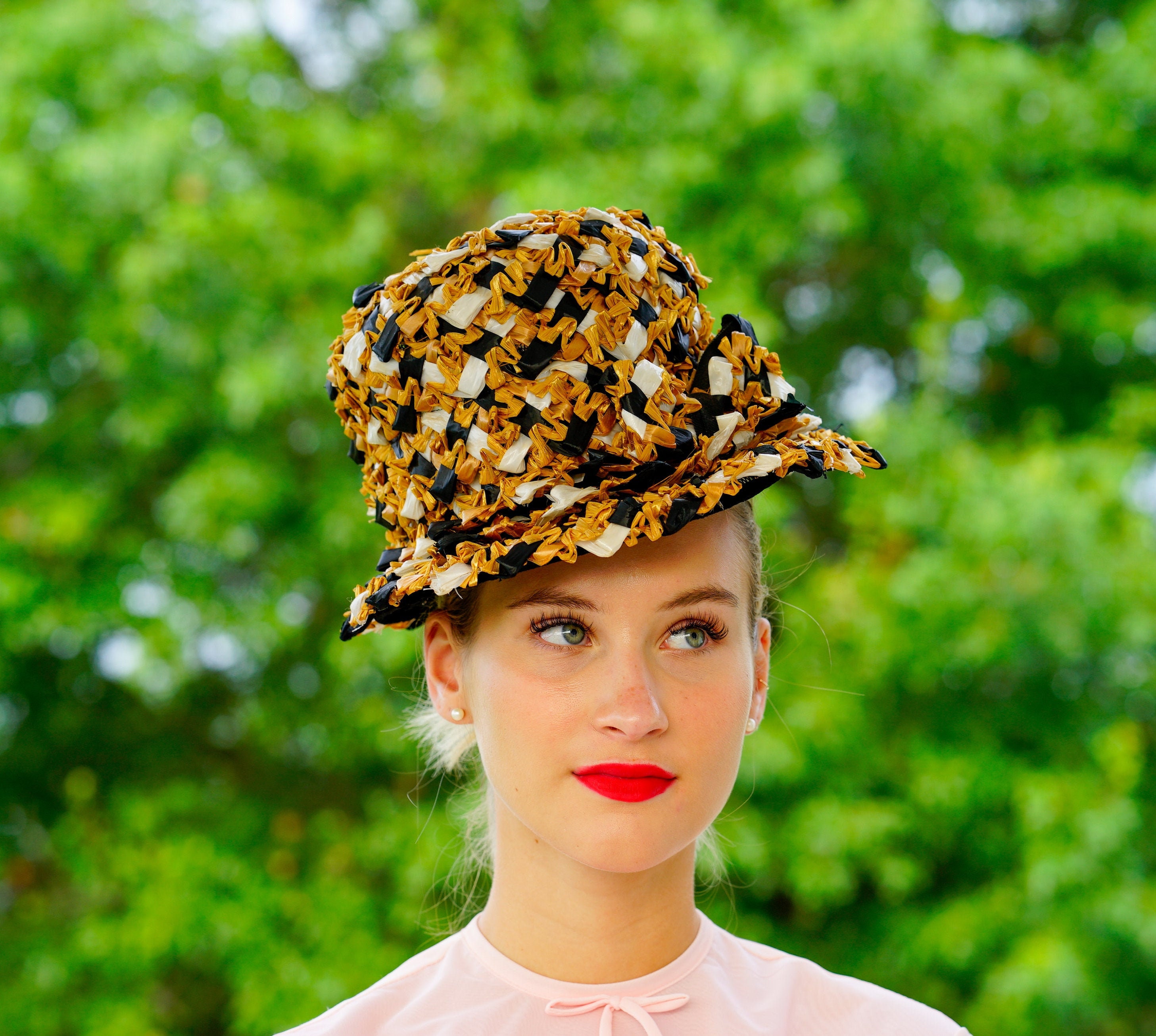 Vintage Straw Cloche Hat Vintage Bucket 