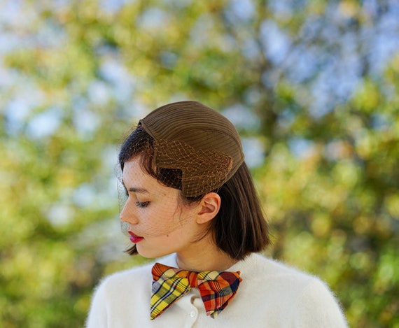Vintage Half Hat with Veil, Vintage Hat, 1950s-60s