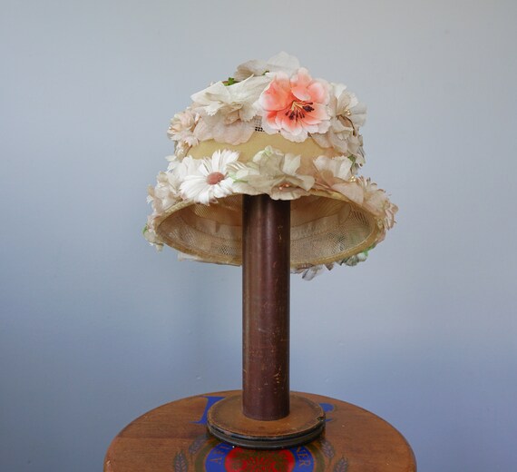 Vintage Floral Cloche Hat, Vintage Hat, 1950s-196… - image 5