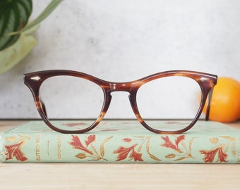 Vintage American Optical cateye Eyeglasses 1950's New Old Stock Multicolor Brown Rockabilly cat eye frames