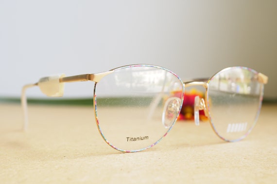 Vintage Eyeglass 1990s Wire Rim Color Splash By Donna… - Gem