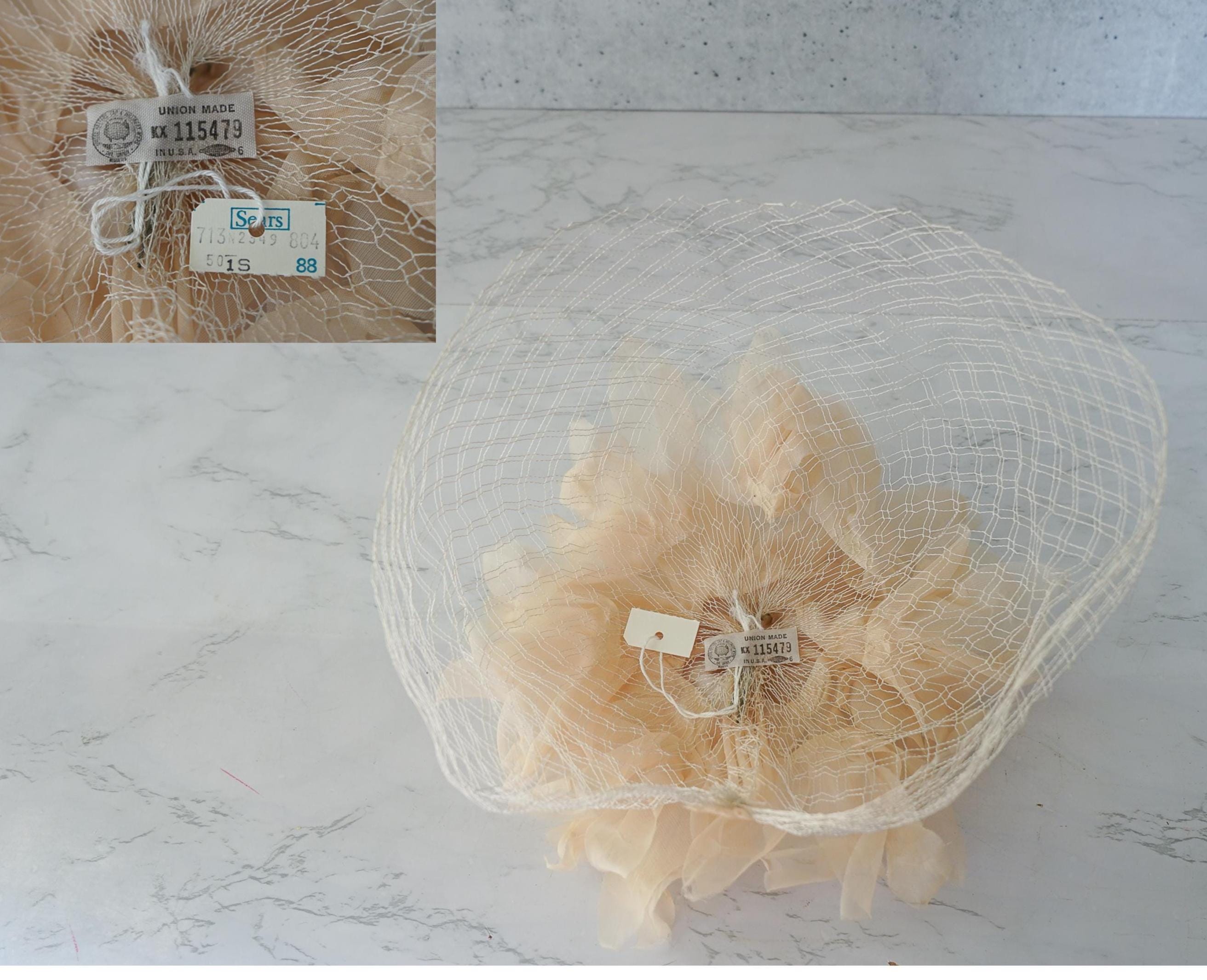 Vintage Floral Veil, Whimsy Hat, Birdcage Hat, Vintage Women  display picture 2