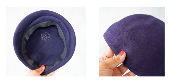 Vintage Wool Rhinestones Half Hat, Profile Hat, V… - image 10