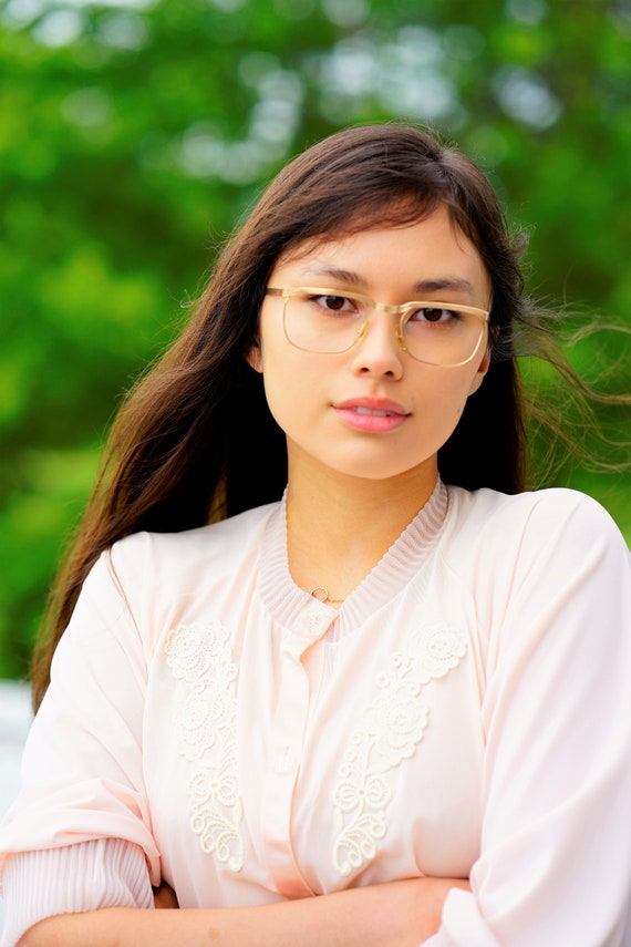 Vintage Eyeglasses 1960s Gold Tone Made In France 