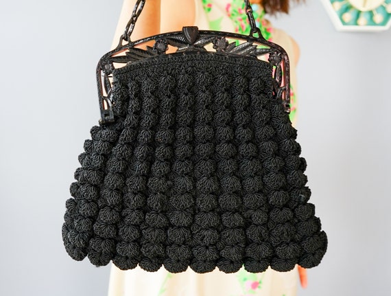 Vintage 1930s Crochet Plastic Frame Purse/ Vintage Purse/ 1930s