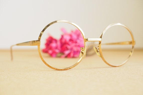 Vintage Eyeglasses Round 1960s Gold Tone Made In … - image 5