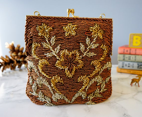 Vintage Glass Bead Purse La Regale/ Beaded Bag/ 1… - image 8