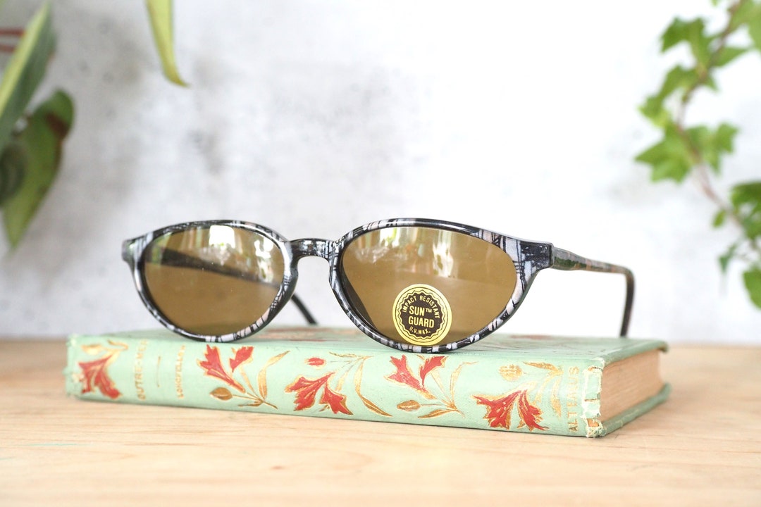 Vintage Sunglasses 1980s Ebony Tone New Old Stock Made in Korea