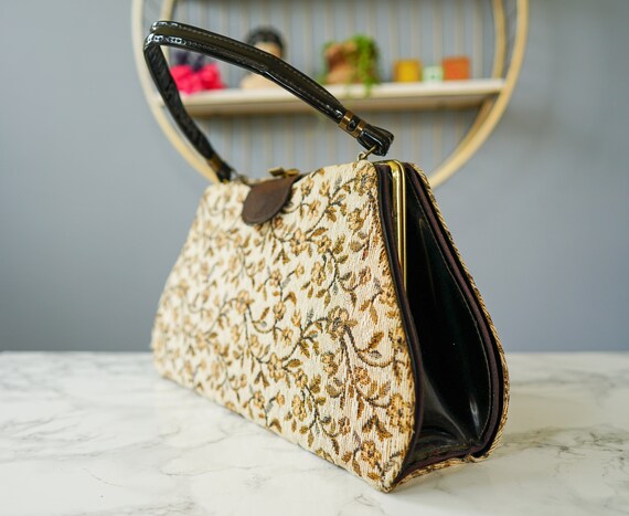 Vintage Reversible Tapestry Purse/ Three Way Hand… - image 5