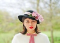 Vintage Floral Wool Bowler Hat, 1980s Hat, Wide Brim Hat, Vintage Hat, Vintage Women Hat, Church Hat, Vintage Millinery, Retro Hat