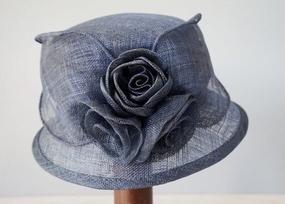 Vintage Straw Floral Bucket Hat, Vintage Church H… - image 8