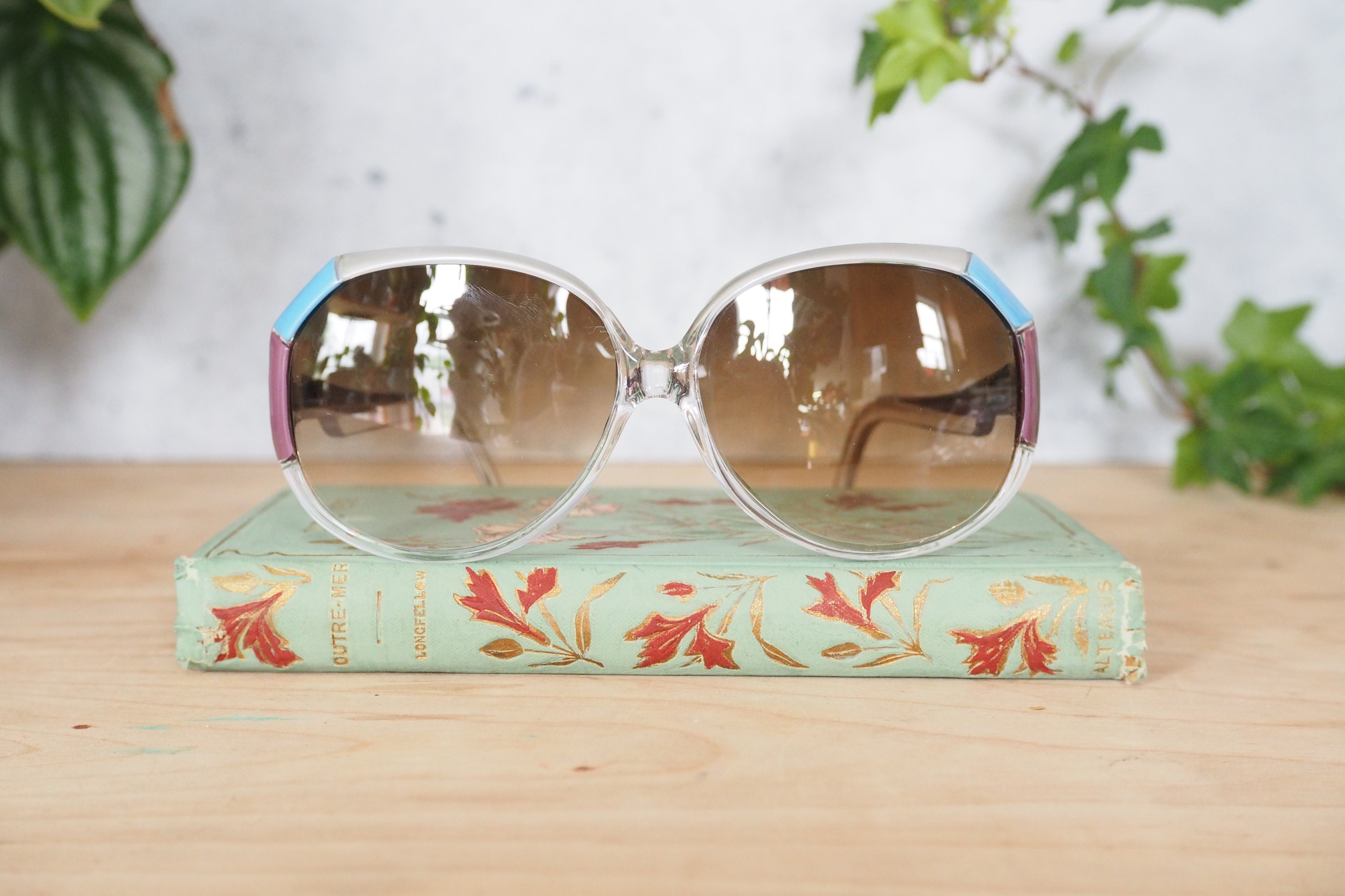 Vintage 1980s Sunglasses NOS Taiwan Multicolor Grandma Retro Festival Boho il_fullxfull.4976258495_2iiy.jpg main image 2