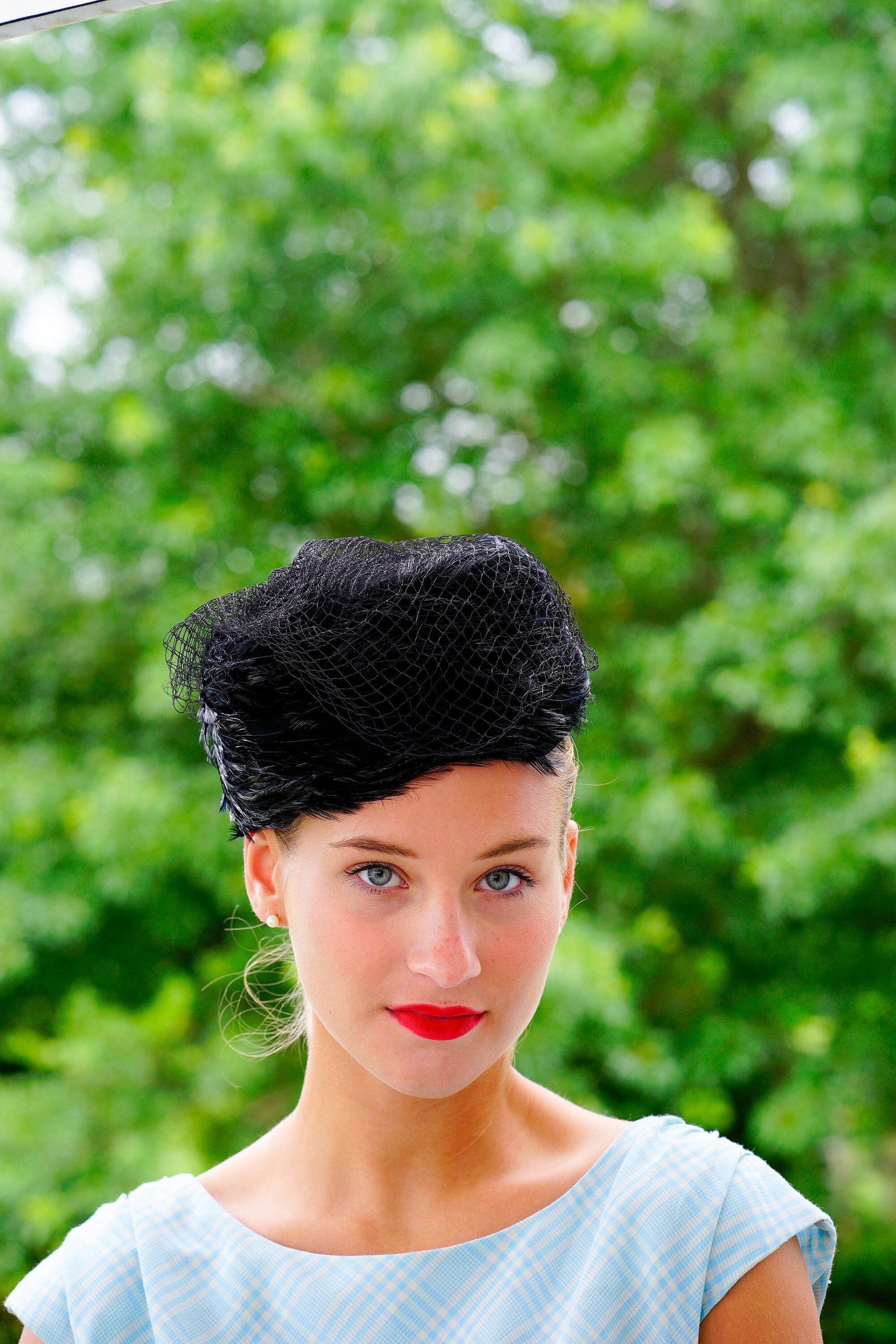 Vintage Betmar Wool Pillbox Hat With 
