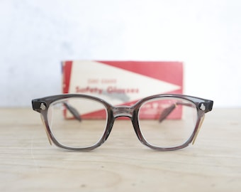 Vintage AO American Optical Safety Glasses - Grey Plastic Shields