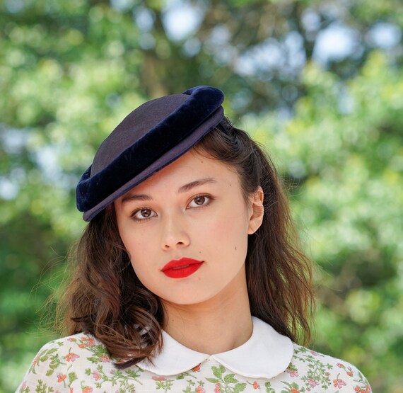 Vintage Half Hat, Vintage tilt Hat, Vintage Hat, … - image 2