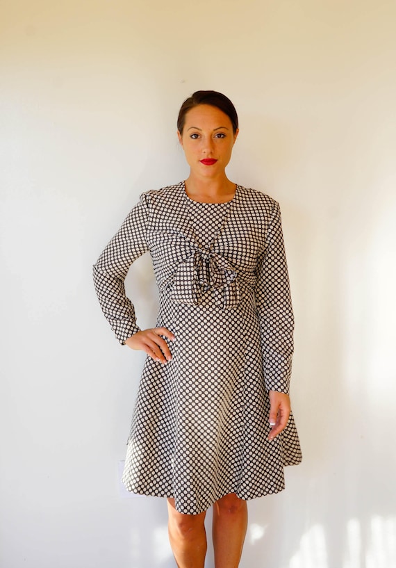 Free Shipping! Vintage Polka Dot Dress Size M, 19… - image 4