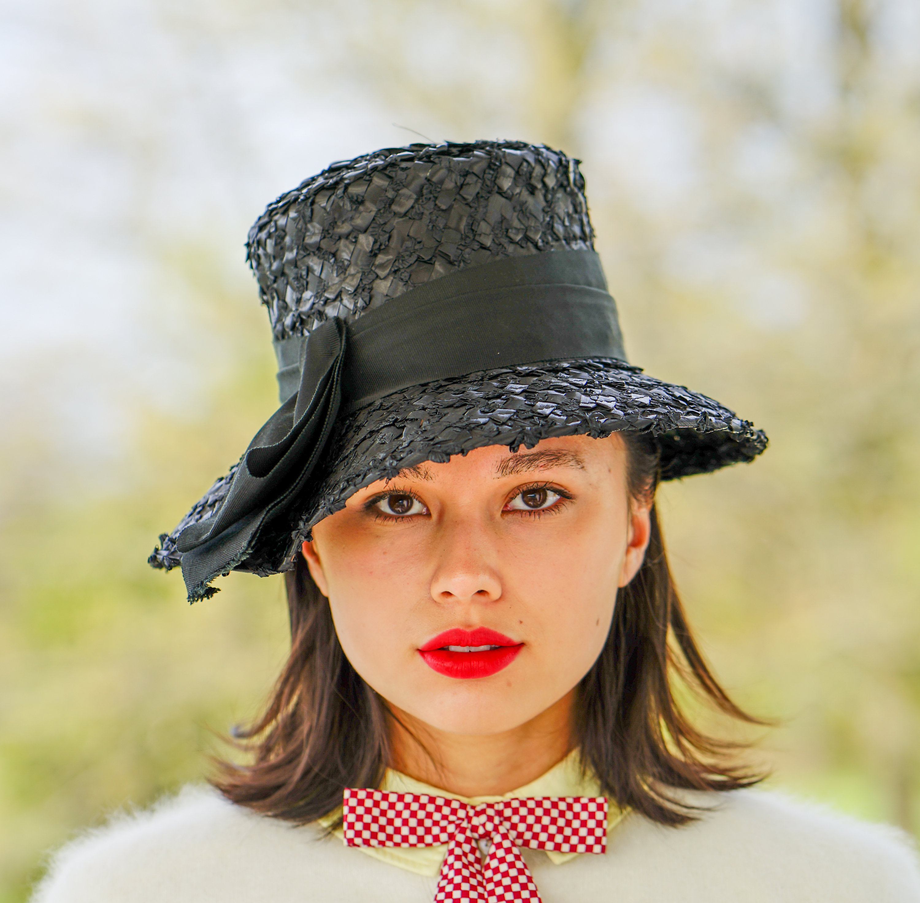 Vintage Straw Bucket Hat, Cloche Hat, 1950s-60s Hat, Vintage 