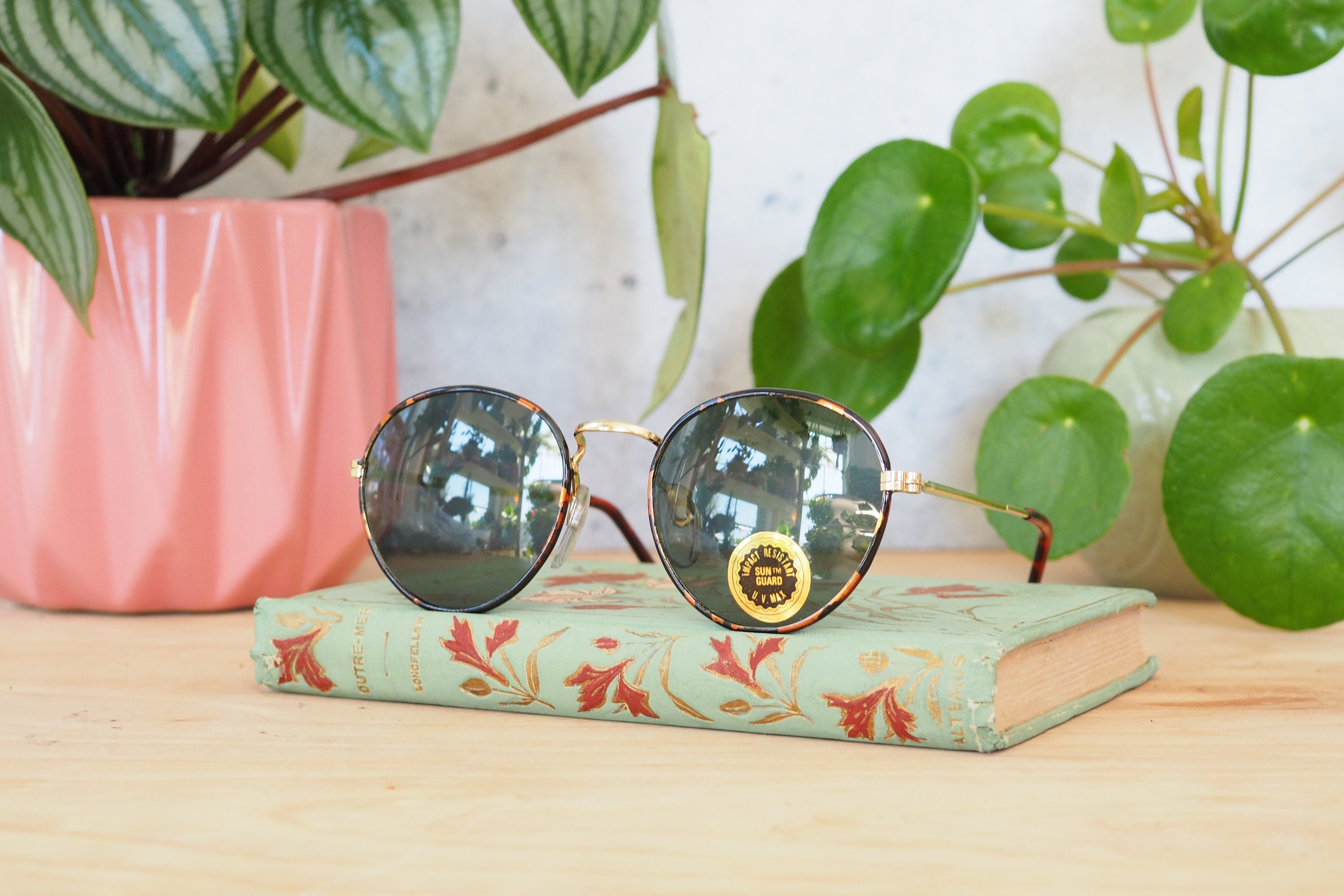 Vintage 1990s Sunglasses Grunge Goth Steampunk Brown Korea NOS Vintage Sunglasses 1990s New Old Stock Preppy Gothic  main image 2