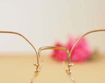 Vintage Eyeglasses 1960s Octagon Shape Gold Tone Made in USA 12k