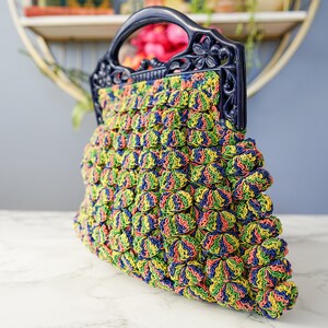 Vintage 1930s Crochet Plastic Frame Purse/ Vintage Purse/ 1930s-40s Purse/ Vintage Handbag/ Evening Bags/ Vintage Women Bag/ Cocktail Bag image 8