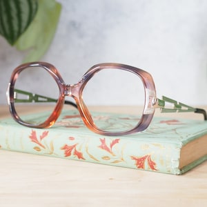 Vintage eyeglasses 1970s Made In Germany  New Old Stock Multicolor Beautiful metal temples