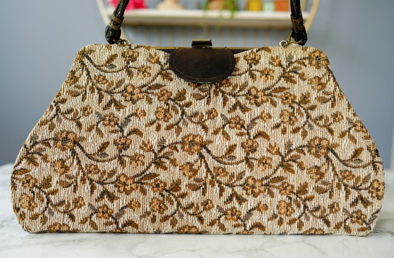 Vintage Reversible Tapestry Purse/ Three Way Hand… - image 7