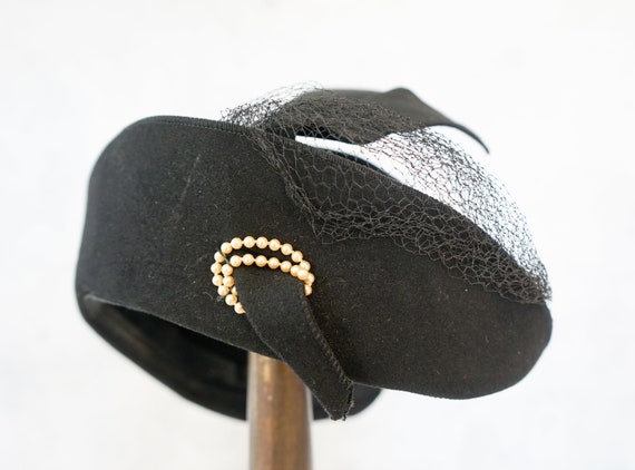 Vintage 1940s Wool Tilt Hat, 1940s Hat, Vintage H… - image 7