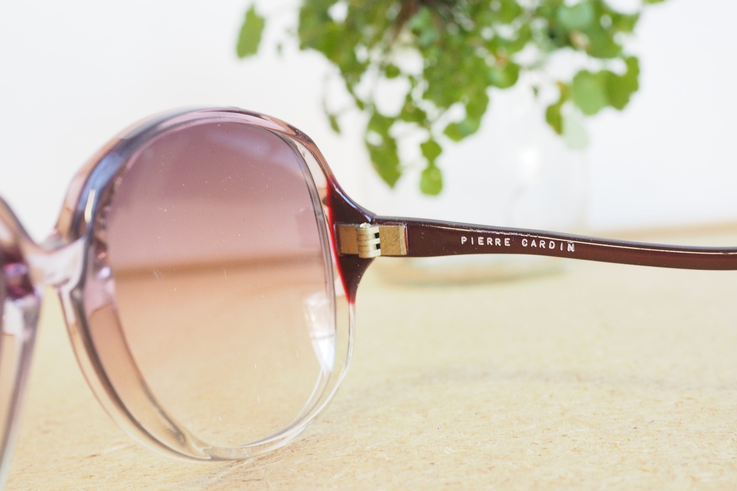 1970s Pierre Cardin Winged Sunglasses, Mod 60810‎ 21007, Made in France Vintage 1960s PIERRE CARDIN Light Tortoiseshell Blue Lenses  main image 3