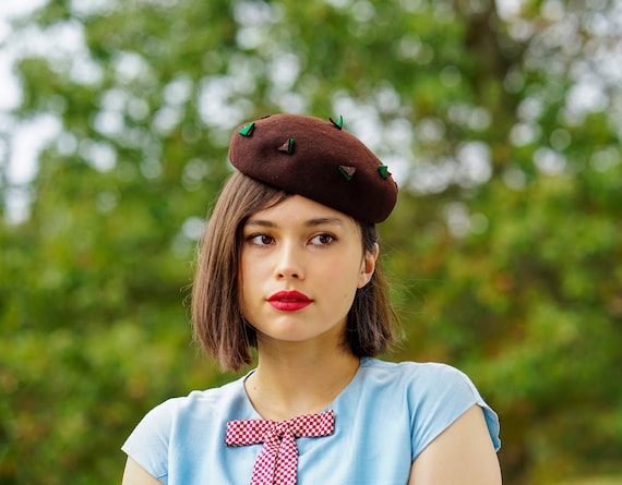 Vintage Wool Half Hat, 1950s Hat, Vintage Hat, Vin