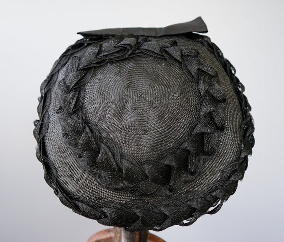 Vintage Straw Pillbox Hat, 1950s-60s Hat, Vintage… - image 9