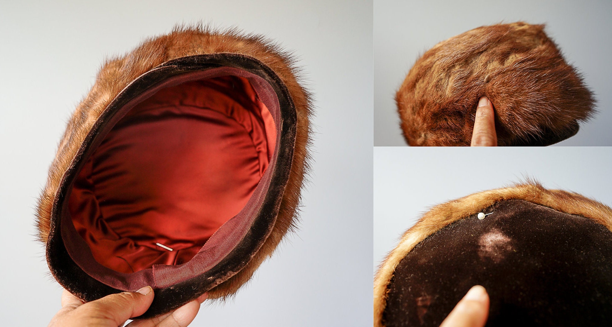Vintage Fur Cossack Hat, Pillbox Hat, 1950s-60s Hat, Vintage  display picture 1