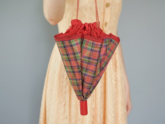 Vintage 1950s Novelty Umbrella Purse/ Reticule Wr… - image 2