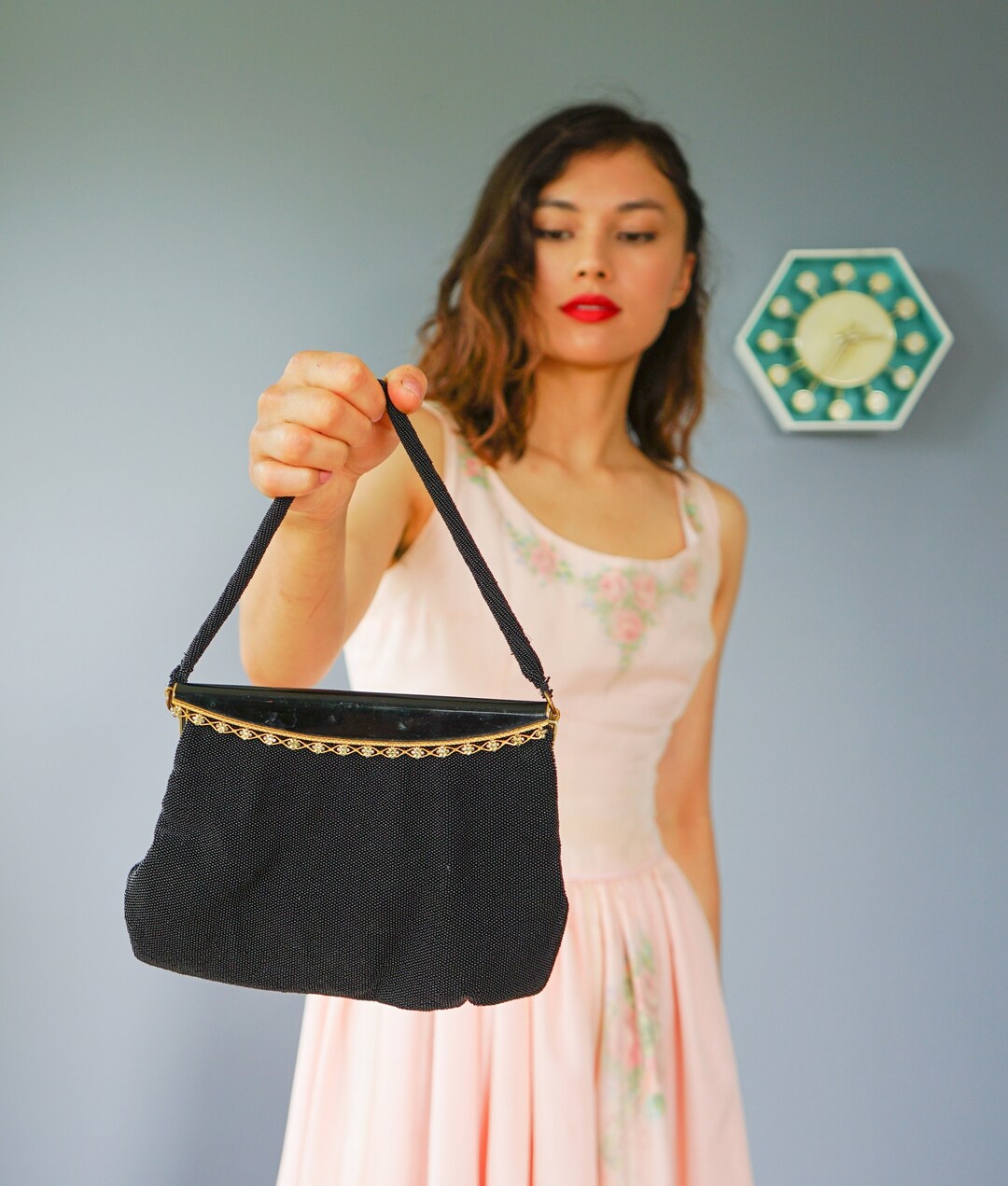 Vintage Beaded Purse/ Beaded Bag/ 1950s Purse/ Vintage Purse/ Etsy