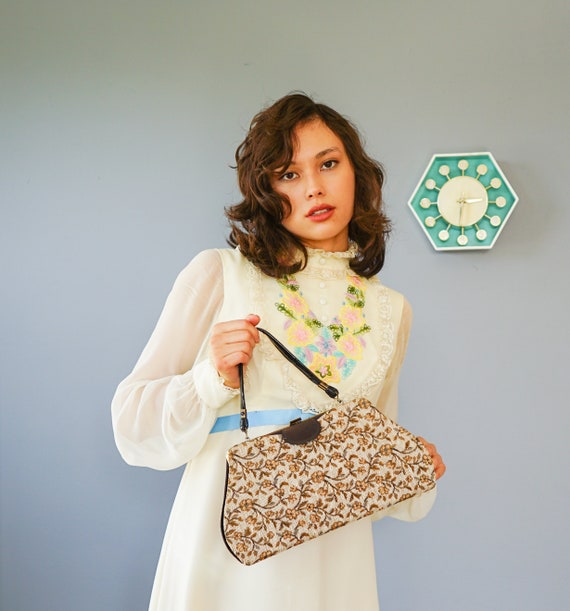 Vintage Reversible Tapestry Purse/ Three Way Hand… - image 1