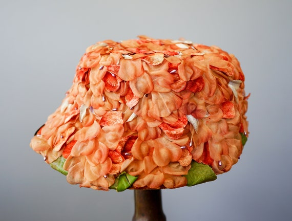 Vintage Floral Bucket Hat, Cloche Hat, Vintage Ha… - image 7