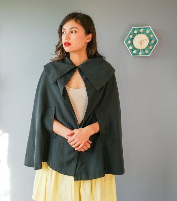 vintage イタリア製44 モヘア生地　cloak poncho coat