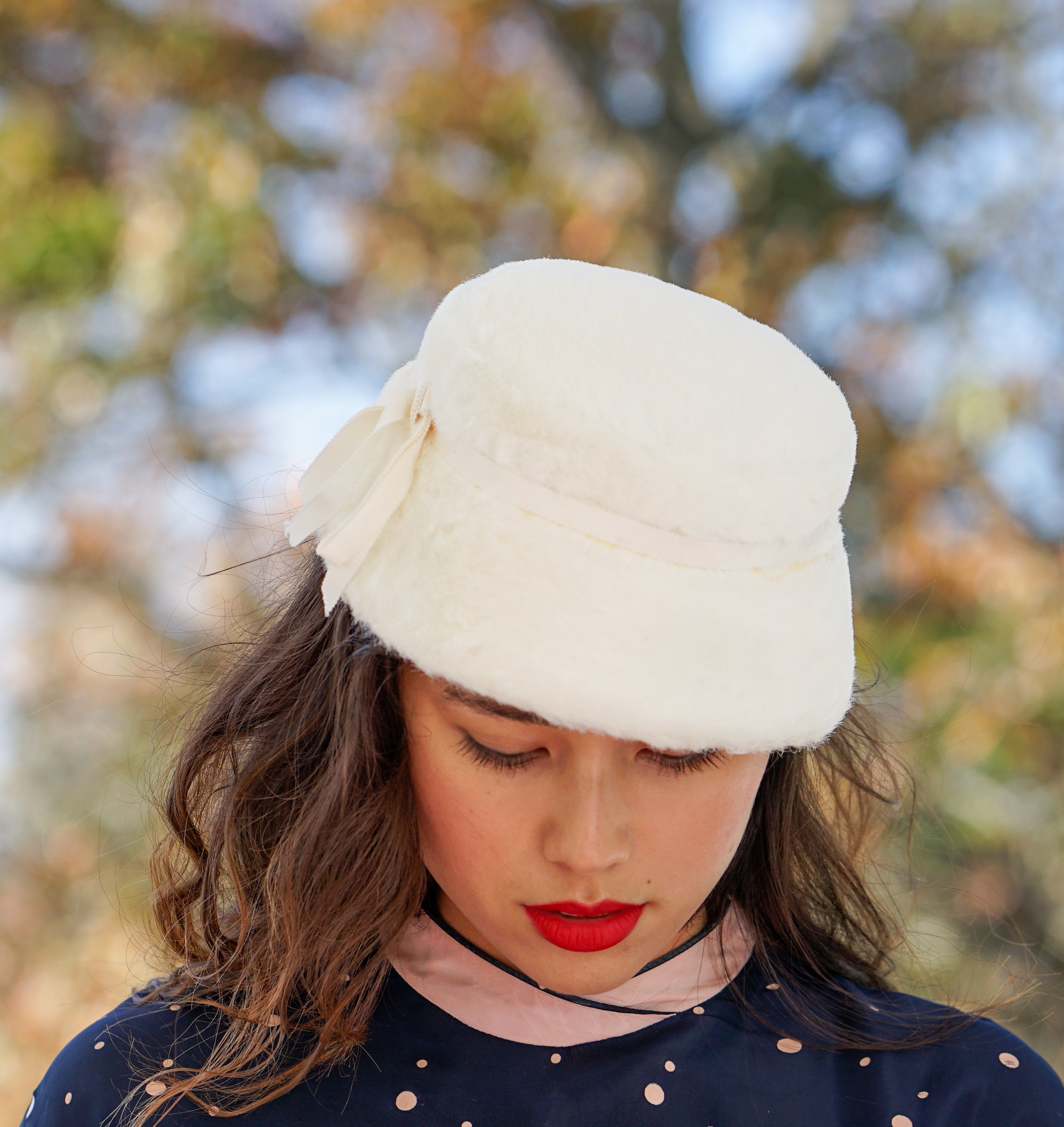 Vintage 50s/60s Faux Fur Bucket Hat - The Emporium SF Vintage Faux Fur Bucket Hat, Vintage Hat, 1950s-60s Hat  main image 3